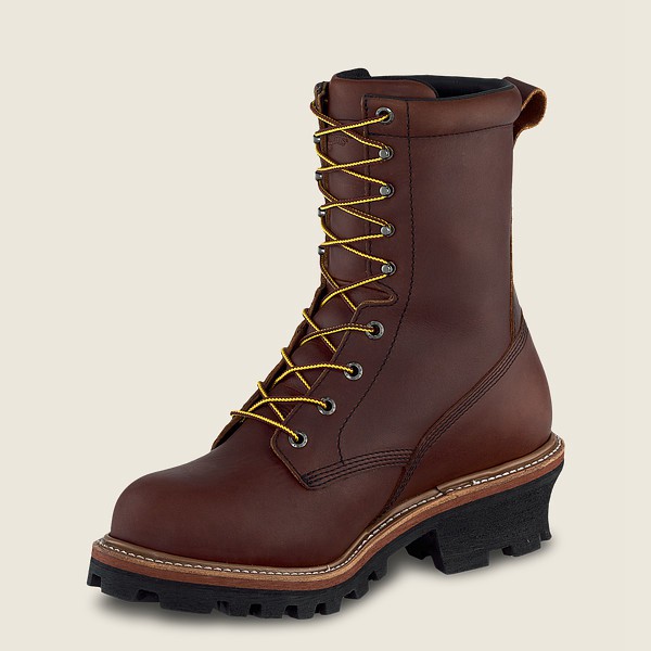 Mens Red Wing Loggermax - 9-inch Insulated Waterproof Soft Toe Logger - Work Boots Brown - PSX653940